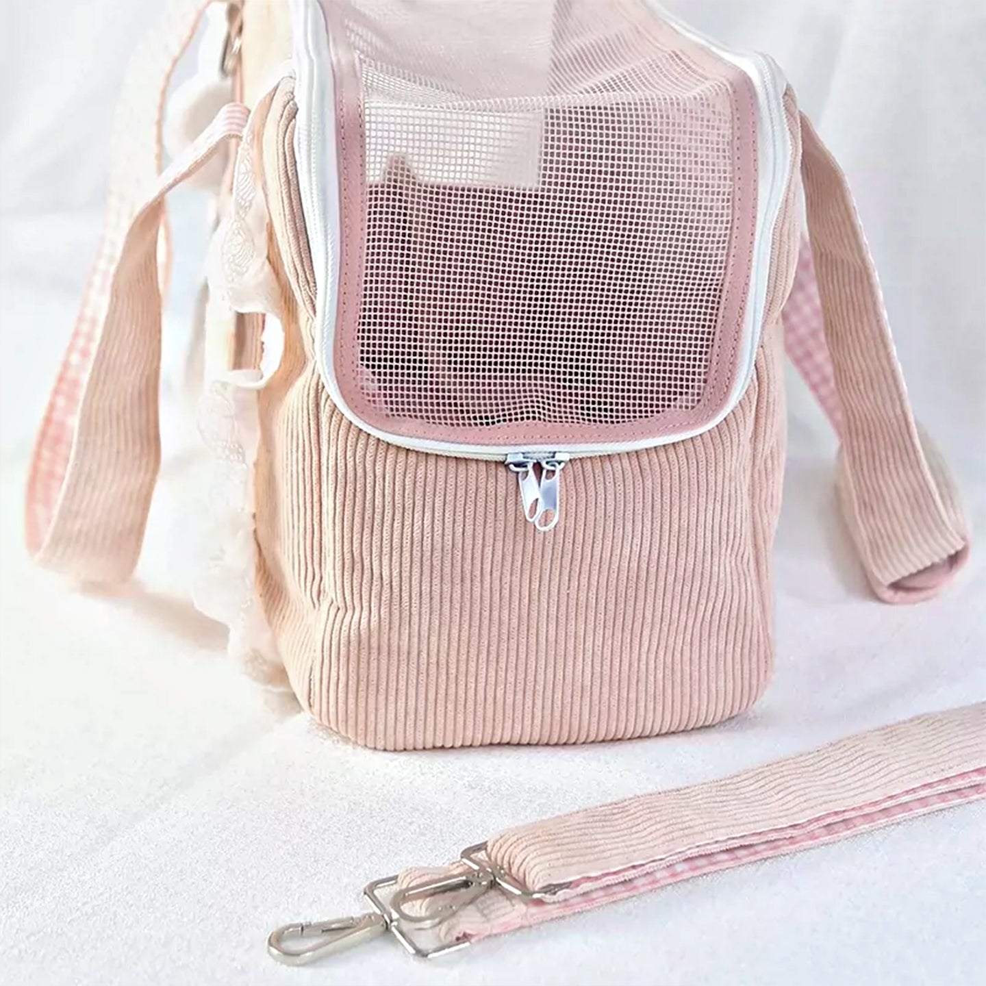 Cute Lace Trim Pet Carrier Tote Bag for Small Dogs & Cats