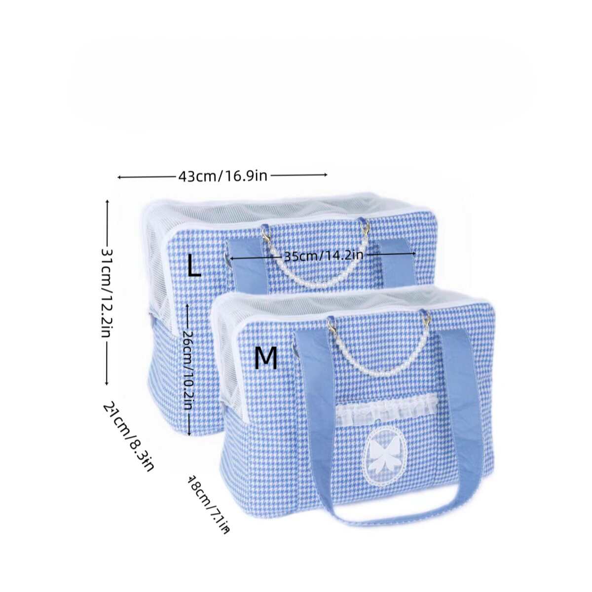 Cute Lace Trim Pet Carrier Tote Bag for Small Dogs & Cats